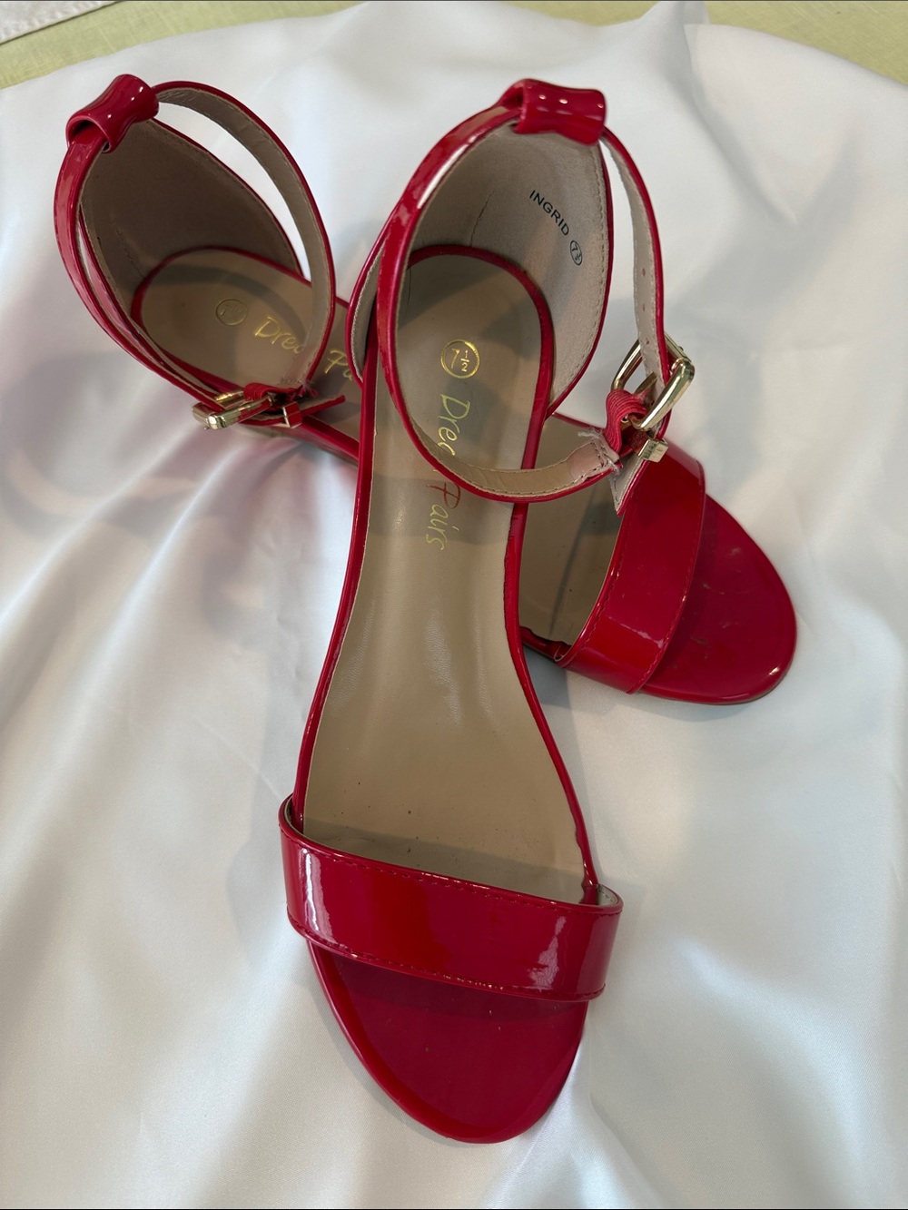Dream Pairs Red Patent Ankle-Strap Heels size 71/2